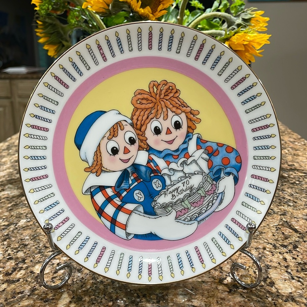 Vintage 1987 Raggedy Ann & Andy 70 Years Young Collectors plate